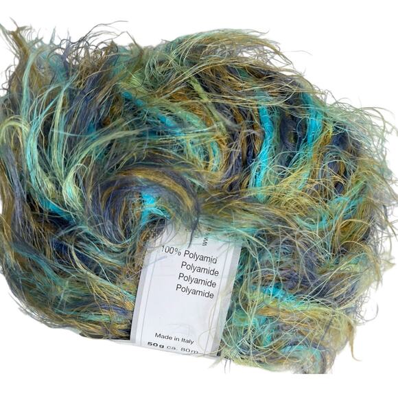 3 skeins Gedifra TECNO HAIR LUNGO Eyelash Yarn | Purple, Green, Orange - Picture 7 of 8